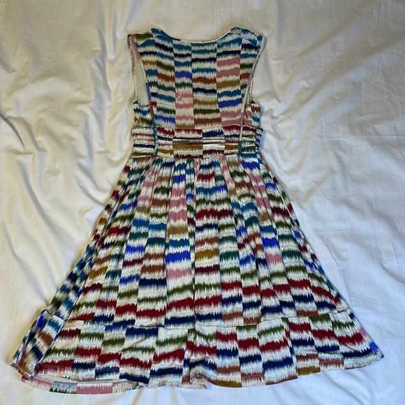 Anthropologie Maeve Sennebec Keyhole Dress Multicolor Rainbow Jersey Knit - Picture 3 of 11